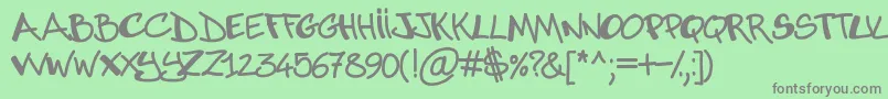 Abuse Font – Gray Fonts on Green Background