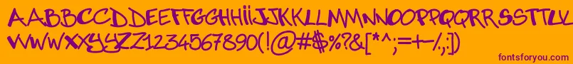 Abuse Font – Purple Fonts on Orange Background