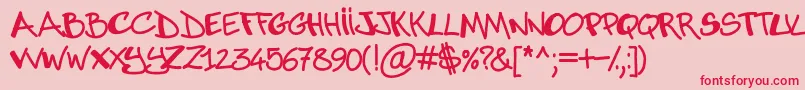 Abuse Font – Red Fonts on Pink Background