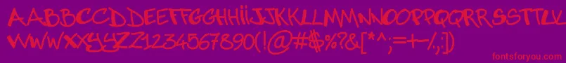 Abuse Font – Red Fonts on Purple Background