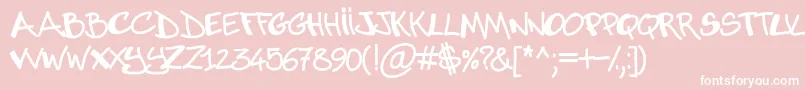 Abuse-Schriftart – Weiße Schriften auf rosa Hintergrund