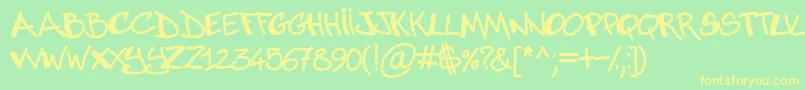 Abuse Font – Yellow Fonts on Green Background
