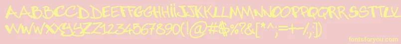 Abuse-Schriftart – Gelbe Schriften auf rosa Hintergrund