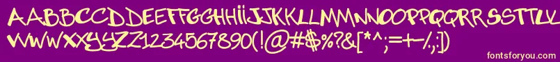 Abuse Font – Yellow Fonts on Purple Background