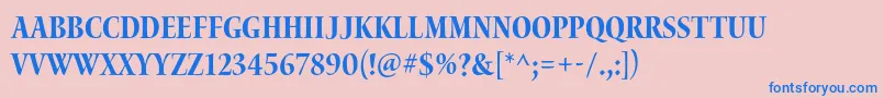 WaterstitlingproBdcn Font – Blue Fonts on Pink Background