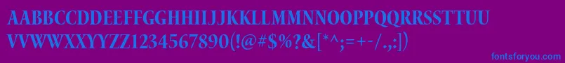 WaterstitlingproBdcn Font – Blue Fonts on Purple Background