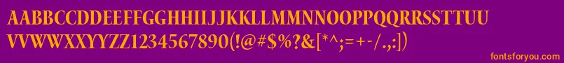 WaterstitlingproBdcn Font – Orange Fonts on Purple Background