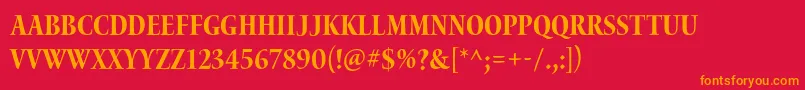 WaterstitlingproBdcn Font – Orange Fonts on Red Background
