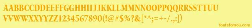 WaterstitlingproBdcn Font – Orange Fonts on Yellow Background