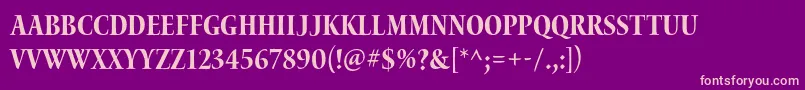 WaterstitlingproBdcn Font – Pink Fonts on Purple Background
