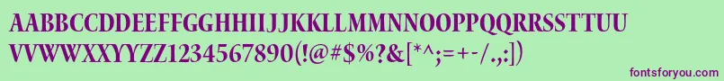 WaterstitlingproBdcn Font – Purple Fonts on Green Background