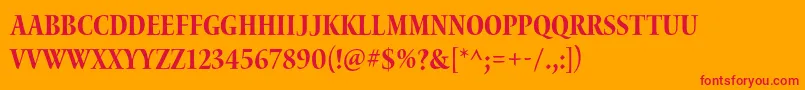 WaterstitlingproBdcn Font – Red Fonts on Orange Background