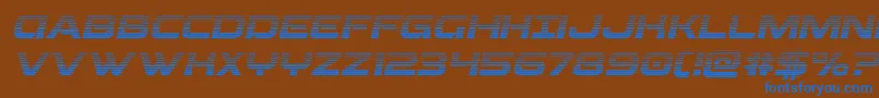 Fonte Beamweapongradital – fontes azuis em um fundo marrom
