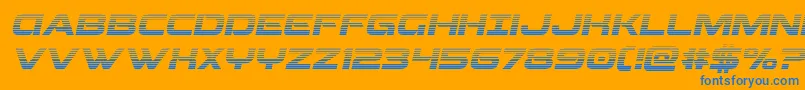 Fonte Beamweapongradital – fontes azuis em um fundo laranja
