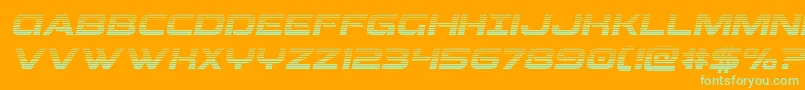 Beamweapongradital Font – Green Fonts on Orange Background