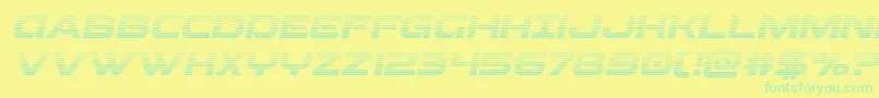 フォントBeamweapongradital – 黄色い背景に緑の文字