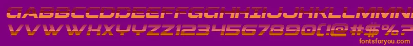 フォントBeamweapongradital – 紫色の背景にオレンジのフォント