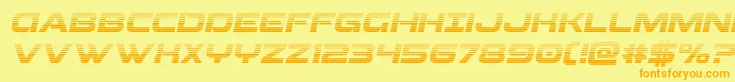 Fonte Beamweapongradital – fontes laranjas em um fundo amarelo