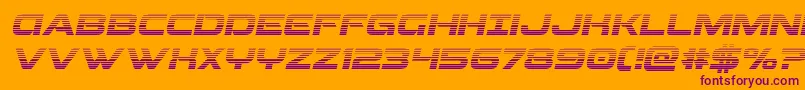 Fonte Beamweapongradital – fontes roxas em um fundo laranja