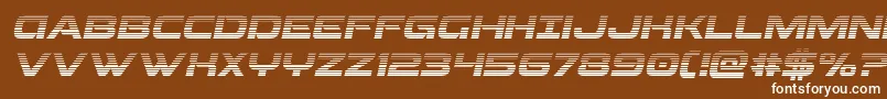 Fonte Beamweapongradital – fontes brancas em um fundo marrom