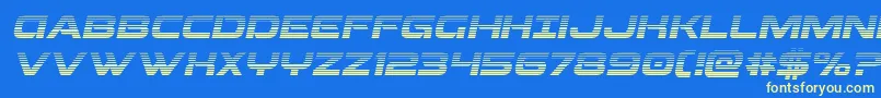 Beamweapongradital Font – Yellow Fonts on Blue Background