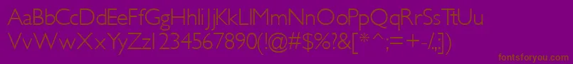 Gimletlightssk Font – Brown Fonts on Purple Background