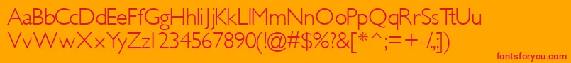Gimletlightssk Font – Red Fonts on Orange Background