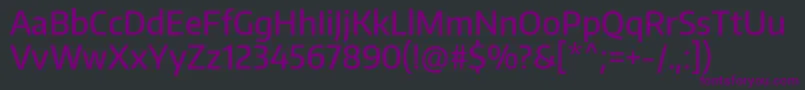 Czcionka EncodesansnarrowMedium – fioletowe czcionki na czarnym tle