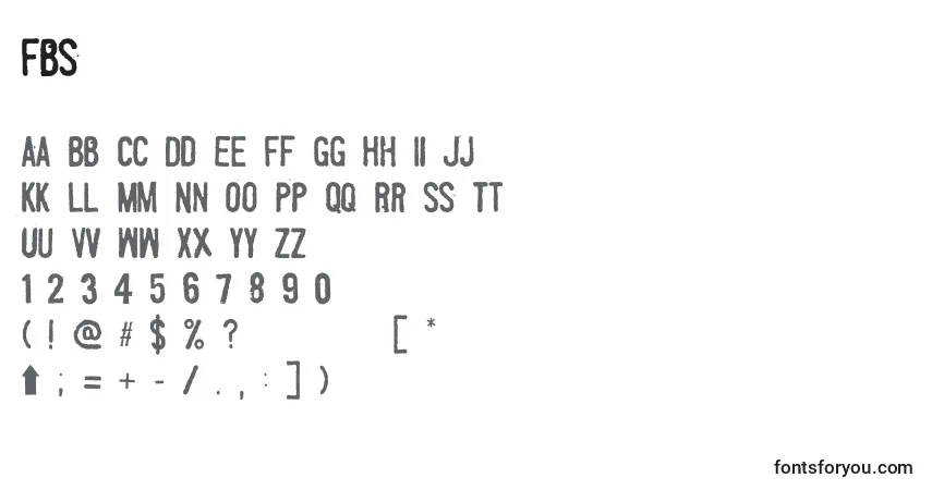A fonte Fbs (88324) – alfabeto, números, caracteres especiais
