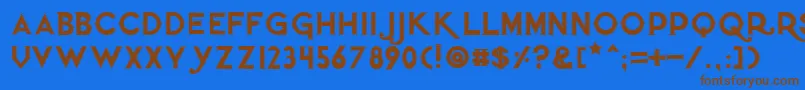 Quietthiefoutlinedtight Font – Brown Fonts on Blue Background