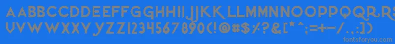 Quietthiefoutlinedtight-Schriftart – Graue Schriften auf blauem Hintergrund