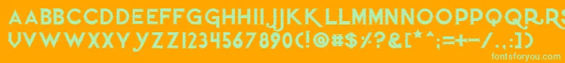 Quietthiefoutlinedtight Font – Green Fonts on Orange Background