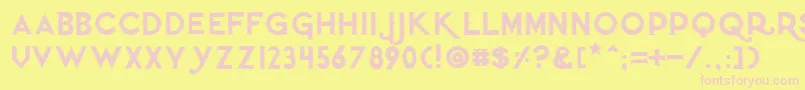 Quietthiefoutlinedtight Font – Pink Fonts on Yellow Background