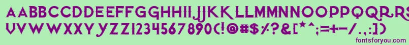 Quietthiefoutlinedtight Font – Purple Fonts on Green Background