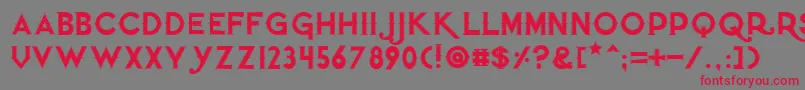Шрифт Quietthiefoutlinedtight – красные шрифты на сером фоне