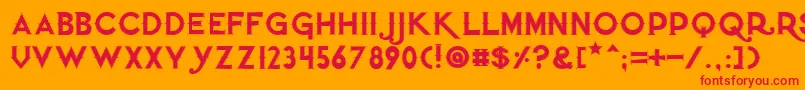 フォントQuietthiefoutlinedtight – オレンジの背景に赤い文字
