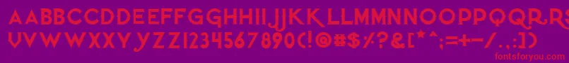 Quietthiefoutlinedtight Font – Red Fonts on Purple Background