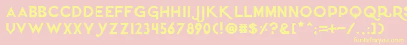 Quietthiefoutlinedtight Font – Yellow Fonts on Pink Background