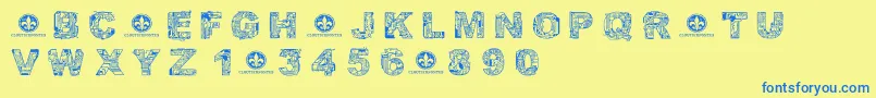 CfcircuitelectriqueRegular Font – Blue Fonts on Yellow Background