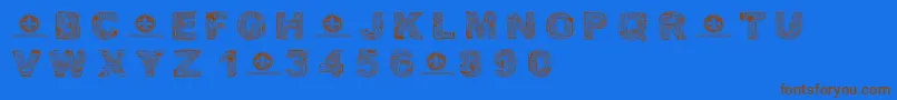 CfcircuitelectriqueRegular Font – Brown Fonts on Blue Background