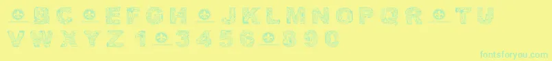 CfcircuitelectriqueRegular Font – Green Fonts on Yellow Background