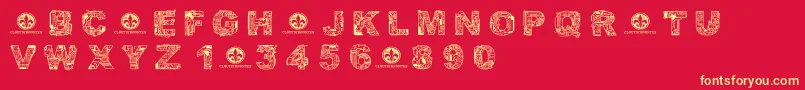 CfcircuitelectriqueRegular Font – Yellow Fonts on Red Background
