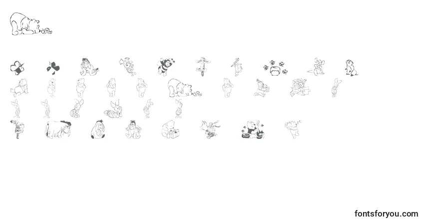 Czcionka Pooh – alfabet, cyfry, specjalne znaki