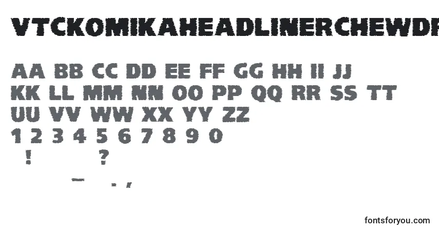 A fonte VtcKomikaheadlinerchewdfat – alfabeto, números, caracteres especiais