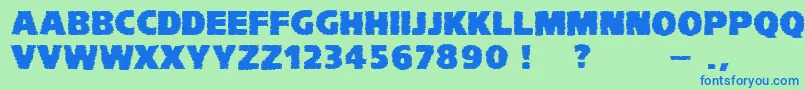 VtcKomikaheadlinerchewdfat Font – Blue Fonts on Green Background