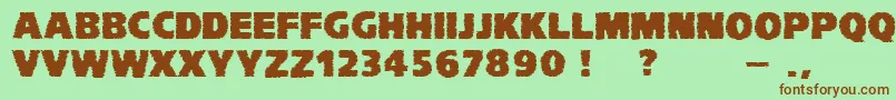 VtcKomikaheadlinerchewdfat Font – Brown Fonts on Green Background