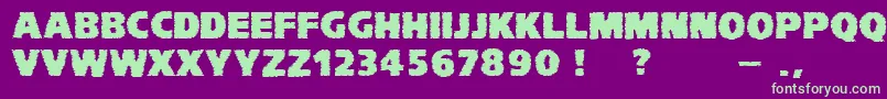 VtcKomikaheadlinerchewdfat Font – Green Fonts on Purple Background