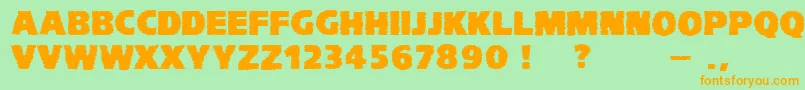 VtcKomikaheadlinerchewdfat Font – Orange Fonts on Green Background