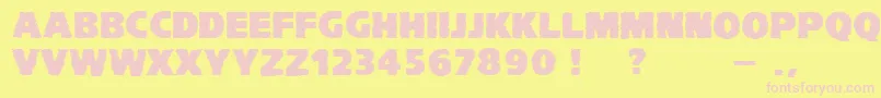 VtcKomikaheadlinerchewdfat Font – Pink Fonts on Yellow Background