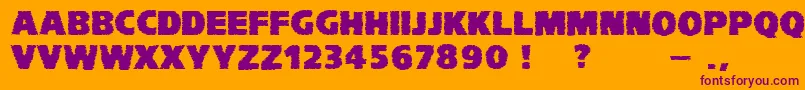 VtcKomikaheadlinerchewdfat Font – Purple Fonts on Orange Background